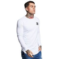 SikSilk Long Sleeve Core T-Shirt - White - Mens