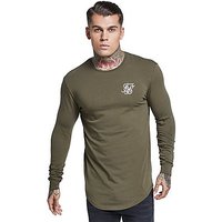SikSilk Long Sleeve Core T-Shirt - Khaki - Mens