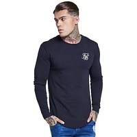 SikSilk Long Sleeve Core T-Shirt - Navy - Mens