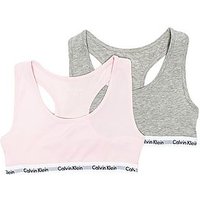 Calvin Klein Girls' Crop Top (2 Pack) Junior - Pink/Grey - Kids