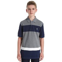 Fred Perry Colour Block Polo Shirt Junior - Grey Marl/Carbon - Kids