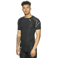 2XU Short Sleeve Compression T-Shirt - Black/White - Mens
