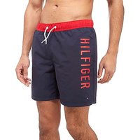 Tommy Hilfiger Logo Swim Shorts - Navy/Red - Mens
