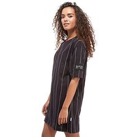 Nicce Needle Stripe T-Shirt Dress - Black/White - Womens