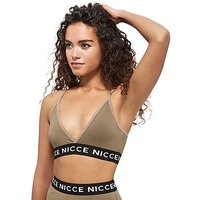 Nicce Contrast Tape Bra - Khaki - Womens