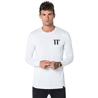 11 Degrees Core Small Logo Longsleeve T-Shirt - White - Mens