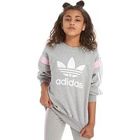 Adidas Originals Girls Boyfriend Fit Crew Sweatshirt Junior - Mid Grey Heather - Kids