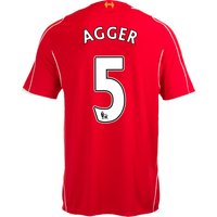 Liverpool Home Shirt 2014/15 Kids Red With Agger 5 Printing, Red