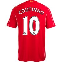 Liverpool Home Shirt 2014/15 Kids Red With Coutinho 10 Printing, Red