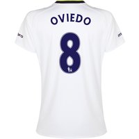 Everton SS 3rd Shirt 2014/15- Womens With Oviedo 8 Printing, White