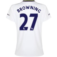Everton SS 3rd Shirt 2014/15- Womens With Browning 36 Printing, White