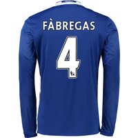 Chelsea Home Shirt 2016-17 - Long Sleeve With Fàbregas 4 Printing, Blue