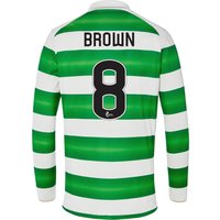 Celtic Home Kids Shirt 2016-17 - Long Sleeve With Brown 8 Printing, Green/White
