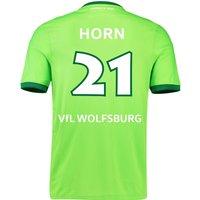 VfL Wolfsburg Home Shirt 2016-17 With Horn 21 Printing, Green