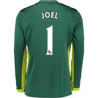 Everton Goalkeeper Away Shirt 2016/17 With Joel 1 Printing, Green