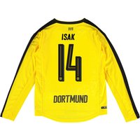 BVB Home Shirt 2016-17 - Long Sleeve - Kids With Isak 14 Printing, Yellow/Black