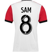 DC United Away Shirt 2017-18 With Sam 8 Printing, Red/White