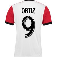 DC United Away Shirt 2017-18 With Ortiz 9 Printing, Red/White