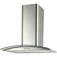 Cooke & Lewis CLGCH70 Stainless Steel Curved Glass Cooker Hood (W) 700mm