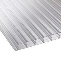 Clear Mutilwall Polycarbonate Roofing Sheet 2500mm X 700mm Pack Of 5 - 5012032765432