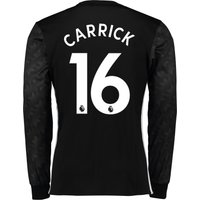 Manchester United Away Shirt 2017-18 - Long Sleeve With Carrick 16 Pri, Black