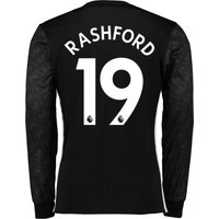 Manchester United Away Shirt 2017-18 - Long Sleeve With Rashford 19 Pr, Black