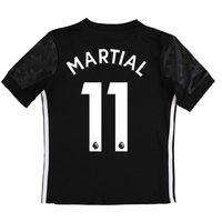 Manchester United Away Shirt 2017-18 - Kids With Martial 11 Printing, Black