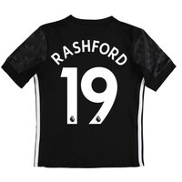 Manchester United Away Shirt 2017-18 - Kids With Rashford 19 Printing, Black