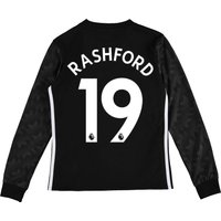 Manchester United Away Shirt 2017-18 - Kids - Long Sleeve With Rashfor, Black