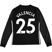 Manchester United Away Shirt 2017-18 - Kids - Long Sleeve With Valenci, Black
