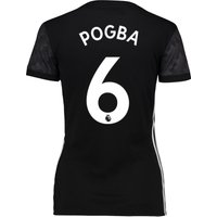 Manchester United Away Shirt 2017-18 - Womens With Pogba 6 Printing, Black