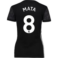 Manchester United Away Shirt 2017-18 - Womens With Mata 8 Printing, Black