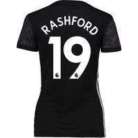 Manchester United Away Shirt 2017-18 - Womens With Rashford 19 Printin, Black