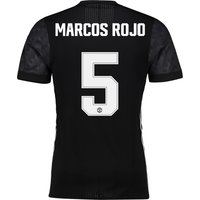 Manchester United Away Adi Zero Cup Shirt 2017-18 With Marcos Rojo 5 P, Black