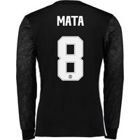 Manchester United Away Cup Shirt 2017-18 - Long Sleeve With Mata 8 Pri, Black