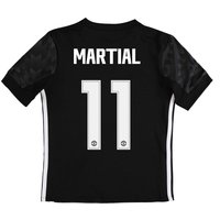 Manchester United Away Cup Shirt 2017-18 - Kids With Martial 11 Printi, Black