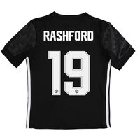 Manchester United Away Cup Shirt 2017-18 - Kids With Rashford 19 Print, Black