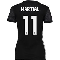 Manchester United Away Cup Shirt 2017-18 - Womens With Martial 11 Prin, Black