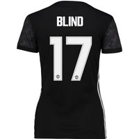 Manchester United Away Cup Shirt 2017-18 - Womens With Blind 17 Printi, Black