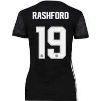 Manchester United Away Cup Shirt 2017-18 - Womens With Rashford 19 Pri, Black