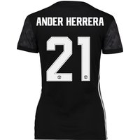 Manchester United Away Cup Shirt 2017-18 - Womens With Ander Herrera 2, Black