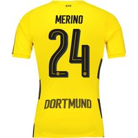 BVB Home Authentic Shirt 2017-18 With Merino 24 Printing, Yellow/Black
