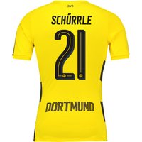 BVB Home Authentic Shirt 2017-18 With Schürrle 21 Printing, Yellow/Black