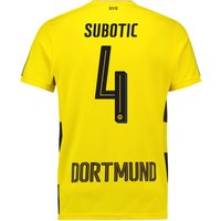 BVB Home Shirt 2017-18 With Subotic 4 Printing, Yellow/Black