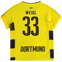 BVB Home Shirt 2017-18 - Kids With Weigl 33 Printing, Yellow/Black