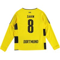 BVB Home Shirt 2017-18 - Kids - Long Sleeve With Sahin 8 Printing, Yellow/Black