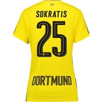BVB Home Shirt 2017-18 - Womens With Sokratis 25 Printing, Yellow/Black