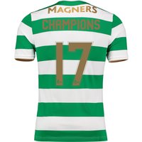 Celtic Home Elite Shirt 2017-18 With Champions 17 Printing, Green/White