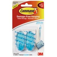 3M Command Blue Plastic Hooks Pack Of 2