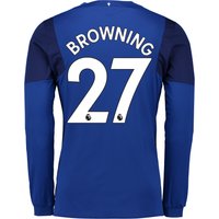 Everton Home Shirt 2017/18 - Junior - Long Sleeved With Browning 27 Pr, Blue
